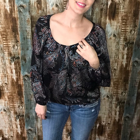Anthropologie Maeve Burnout Satin Blouse - Picture 5 of 7